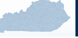 Map of Kentucky with county boundaries
